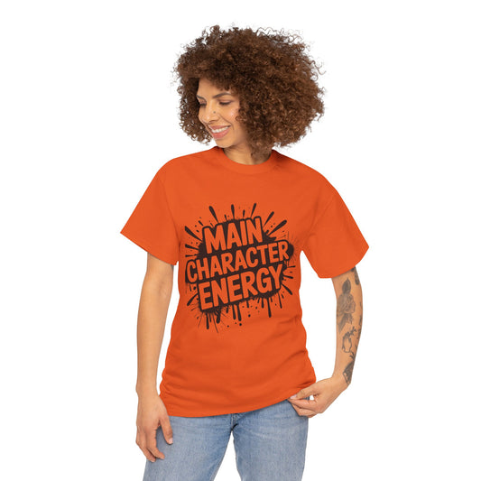 Main Character Energy Unisex Cotton Crew Tee, Trendy T-Shirt for Everyday Wear, Gift for Friends, Self-Care Celebrations, Unique Graphic Tee