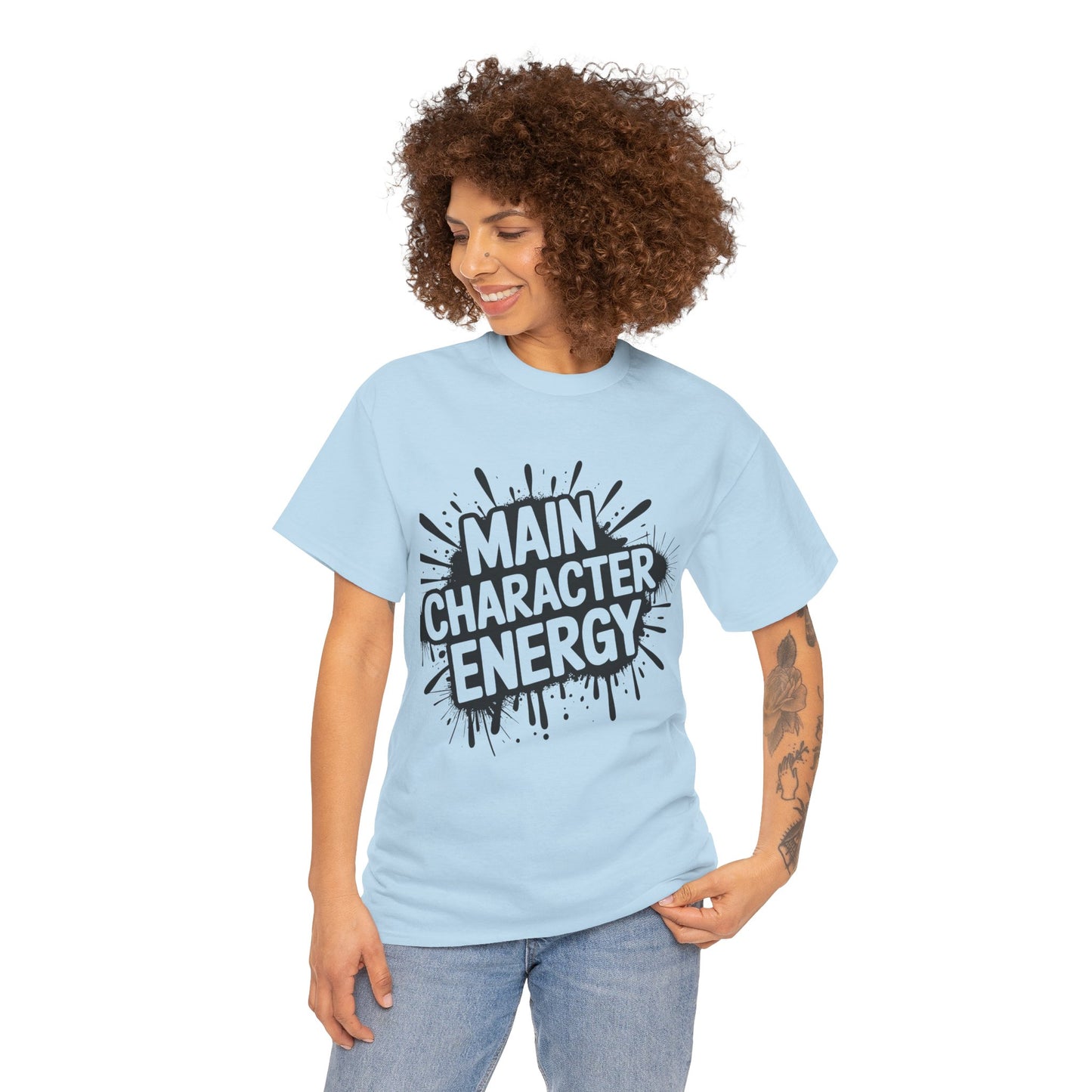 Main Character Energy Unisex Cotton Crew Tee, Trendy T-Shirt for Everyday Wear, Gift for Friends, Self-Care Celebrations, Unique Graphic Tee