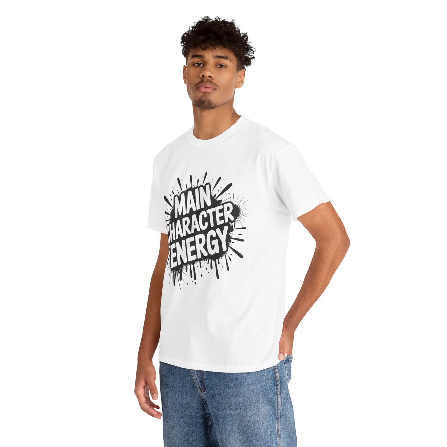 Main Character Energy Unisex Cotton Crew Tee, Trendy T-Shirt for Everyday Wear, Gift for Friends, Self-Care Celebrations, Unique Graphic Tee