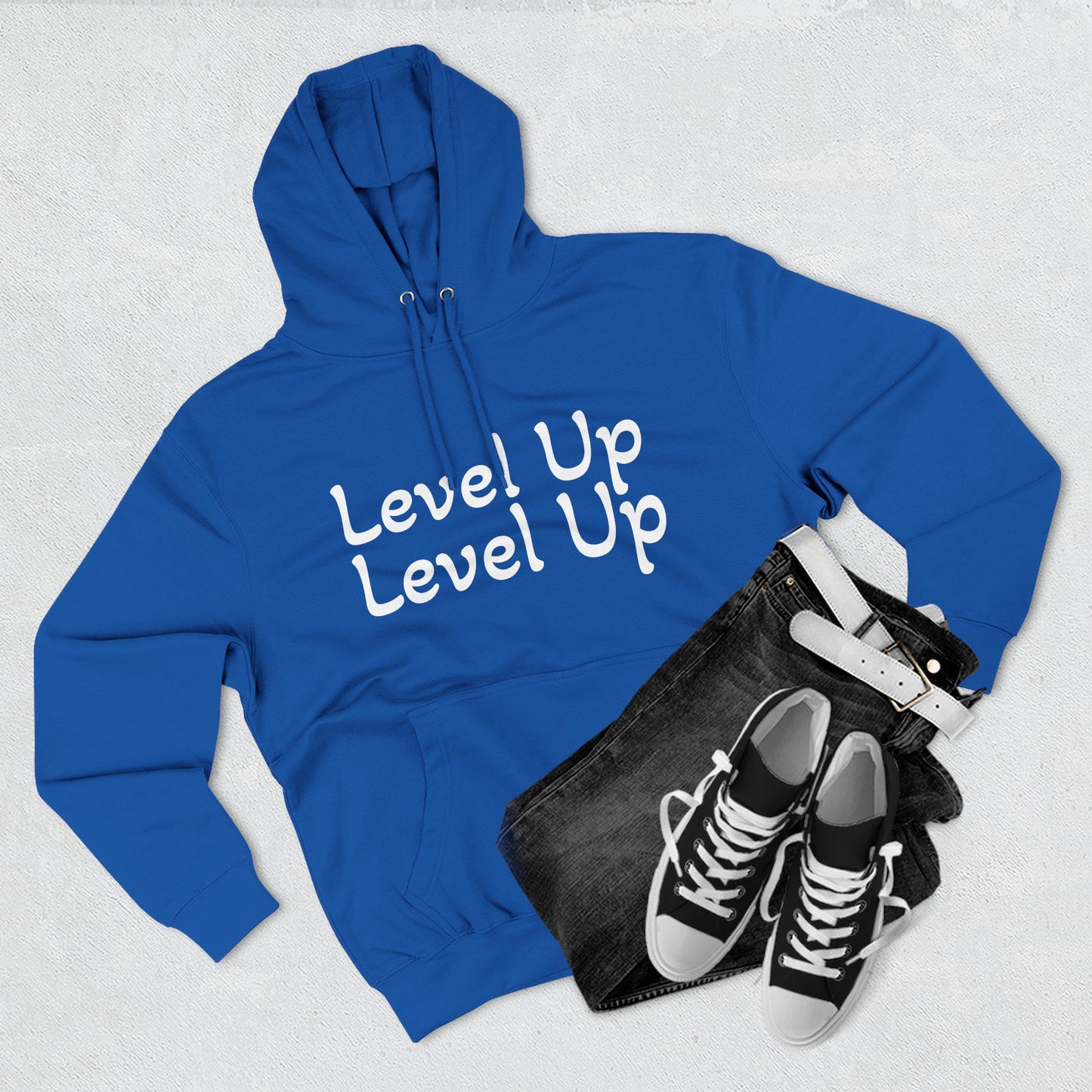 Level Up Fleece Hoodie, Cozy Graphic Sweatshirt, Gift for Dreamers, Casual Chic Hoodie, Unique Winter Apparel, Birthday Present