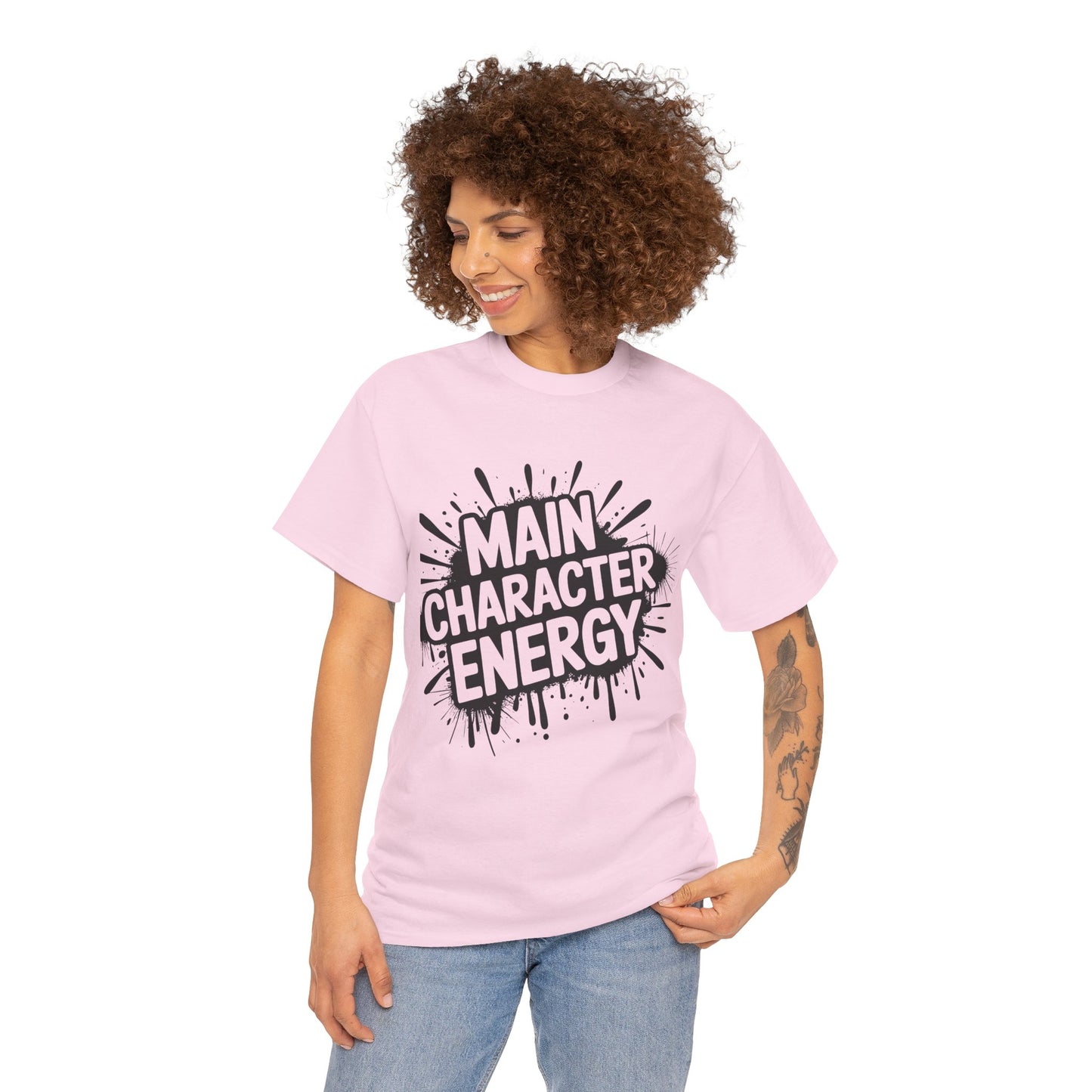 Main Character Energy Unisex Cotton Crew Tee, Trendy T-Shirt for Everyday Wear, Gift for Friends, Self-Care Celebrations, Unique Graphic Tee
