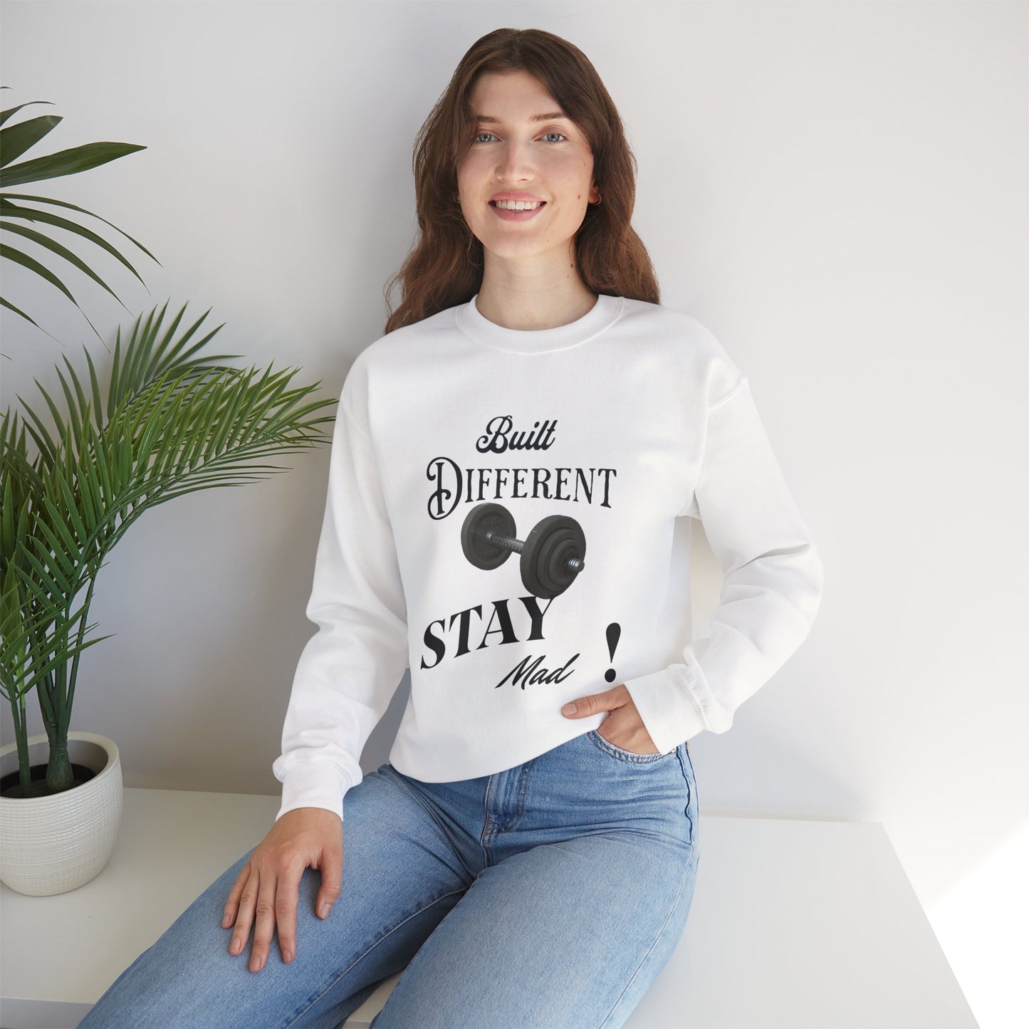 Built Different Crewneck Sweatshirt - Perfect for Fitness Enthusiasts, Gym Wear, Casual Style, Gift for Him/Her, Motivation Apparel