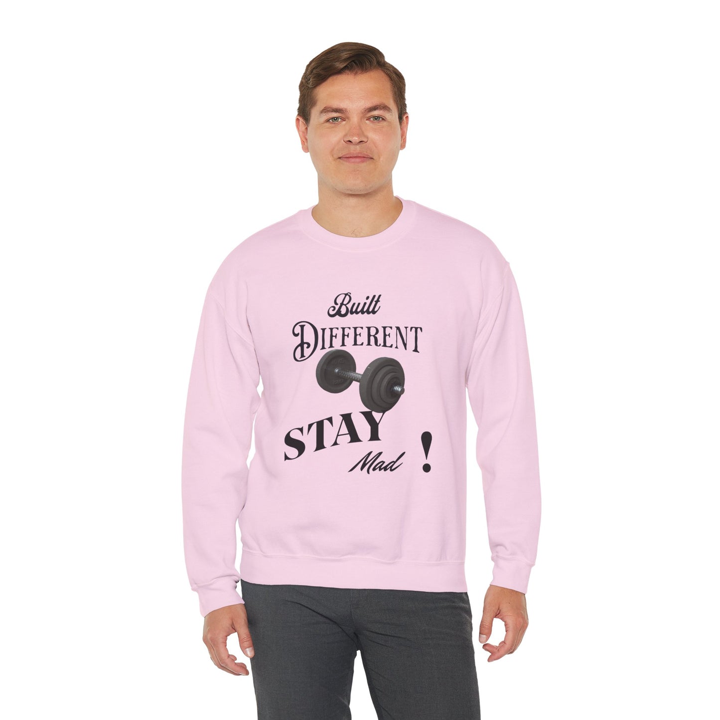 Built Different Crewneck Sweatshirt - Perfect for Fitness Enthusiasts, Gym Wear, Casual Style, Gift for Him/Her, Motivation Apparel