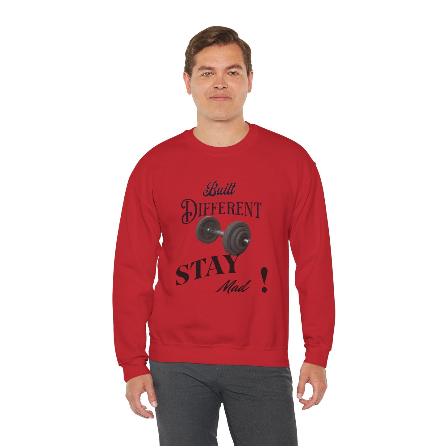 Built Different Crewneck Sweatshirt - Perfect for Fitness Enthusiasts, Gym Wear, Casual Style, Gift for Him/Her, Motivation Apparel