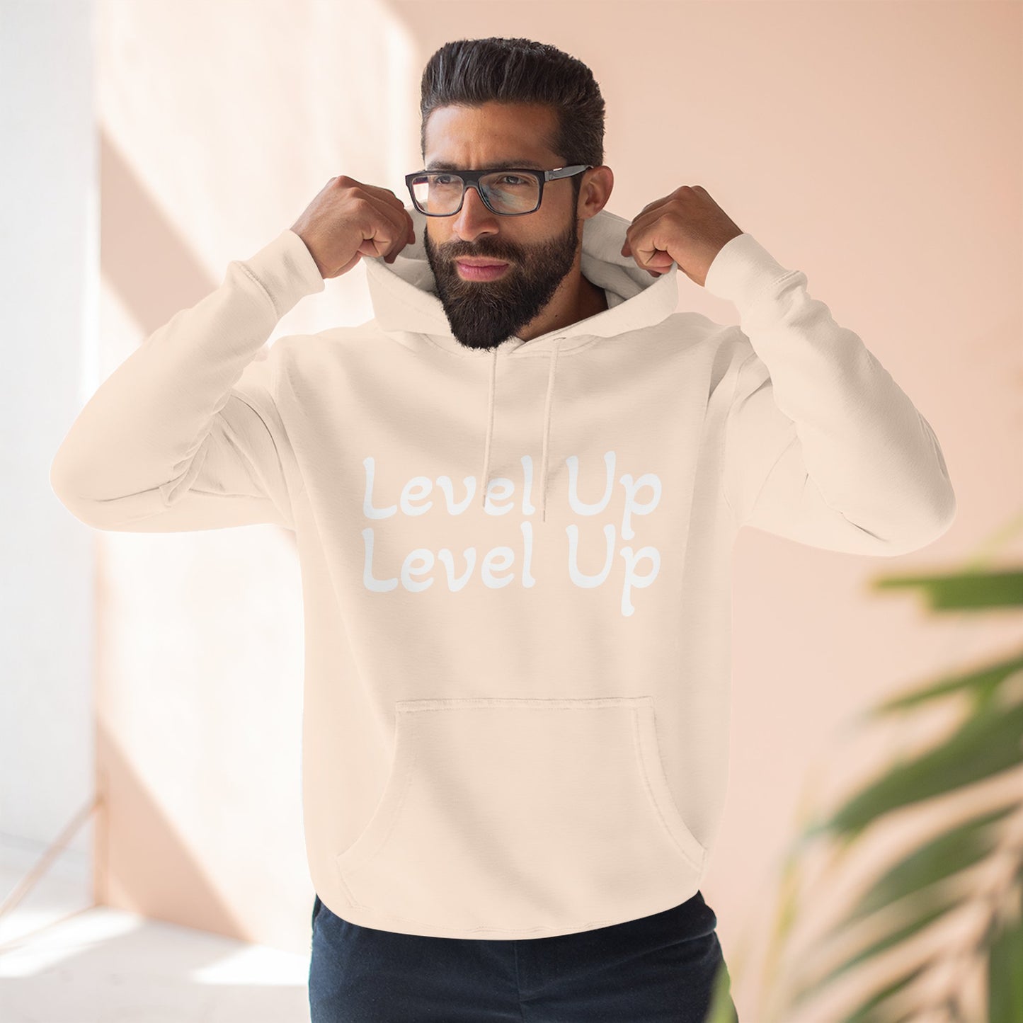 Level Up Fleece Hoodie, Cozy Graphic Sweatshirt, Gift for Dreamers, Casual Chic Hoodie, Unique Winter Apparel, Birthday Present