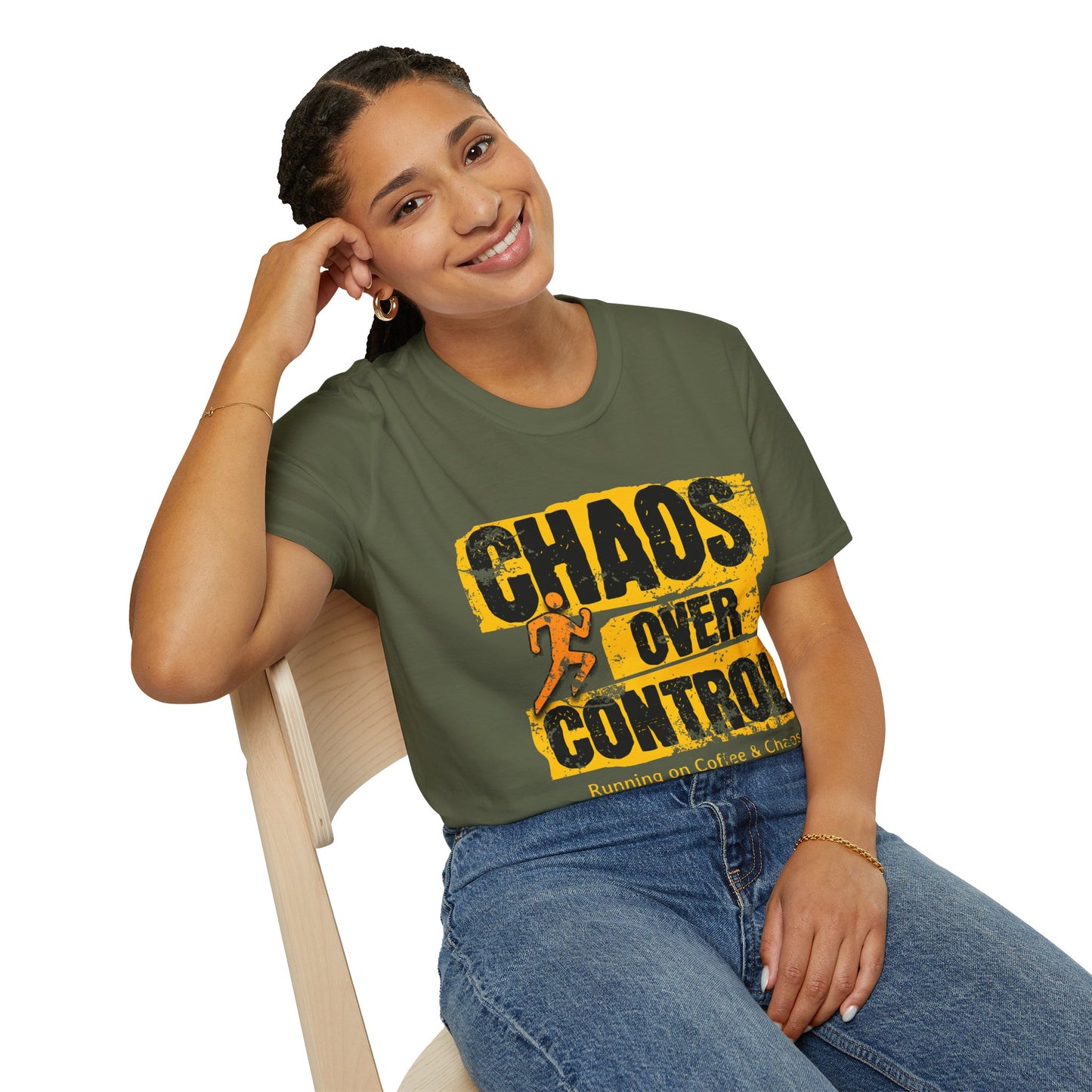 Chaos Over Control Unisex Softstyle T-Shirt - Motivational Shirt, Activewear, Running Tee, Gift for Runners, Casual Wear