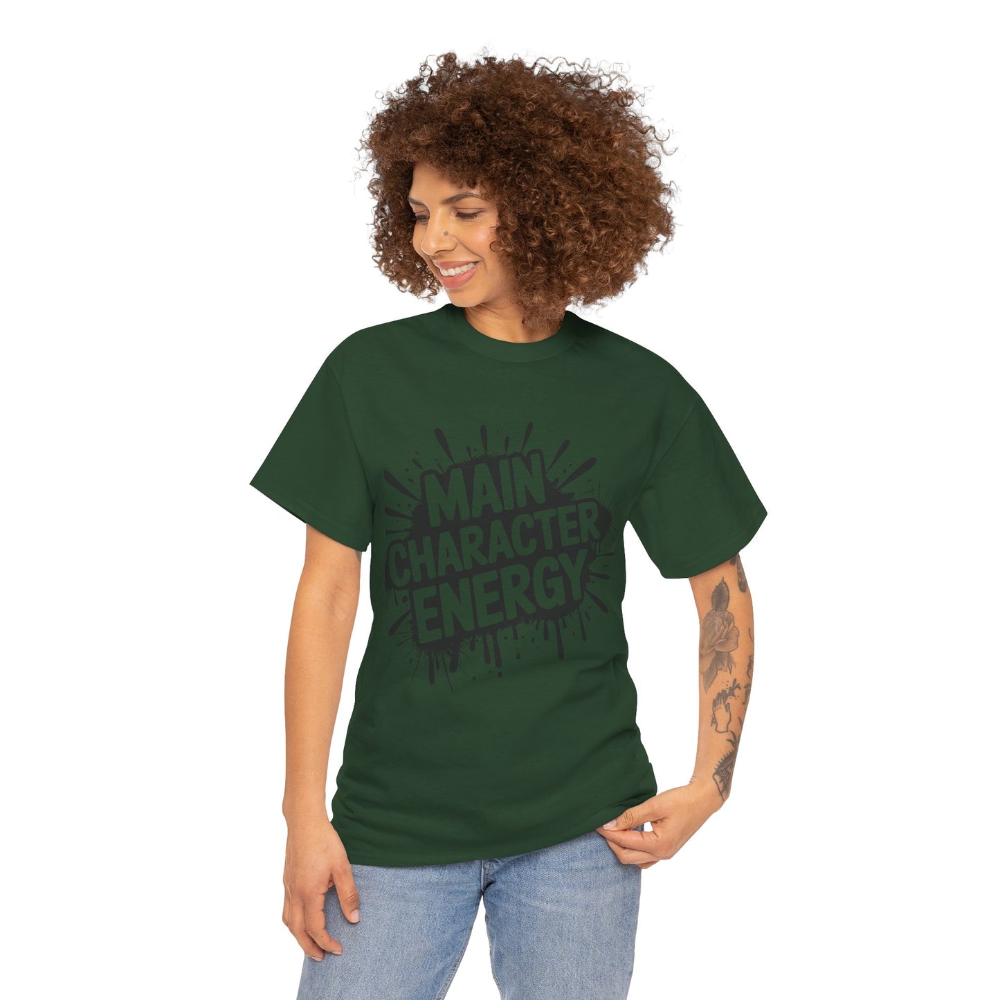 Main Character Energy Unisex Cotton Crew Tee, Trendy T-Shirt for Everyday Wear, Gift for Friends, Self-Care Celebrations, Unique Graphic Tee