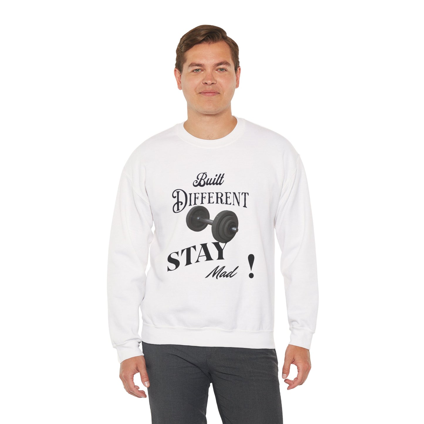 Built Different Crewneck Sweatshirt - Perfect for Fitness Enthusiasts, Gym Wear, Casual Style, Gift for Him/Her, Motivation Apparel