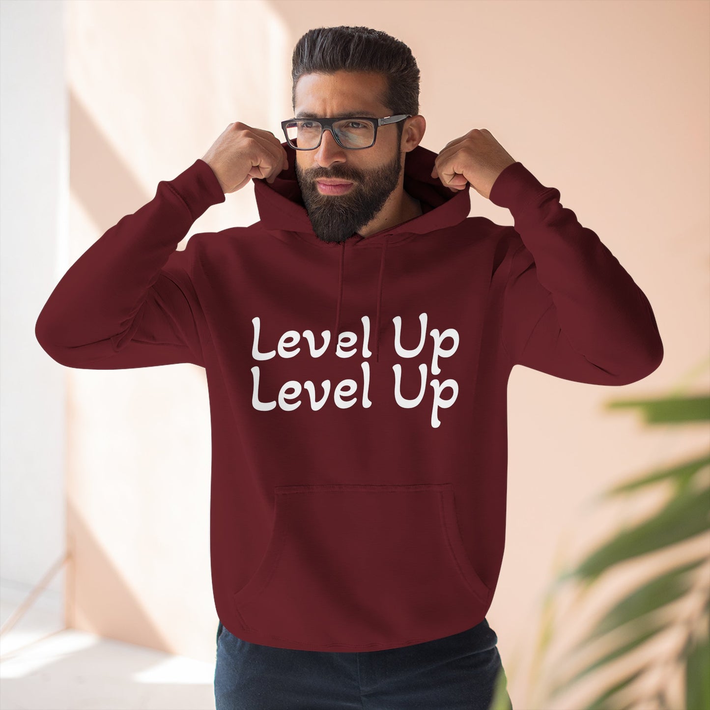 Level Up Fleece Hoodie, Cozy Graphic Sweatshirt, Gift for Dreamers, Casual Chic Hoodie, Unique Winter Apparel, Birthday Present
