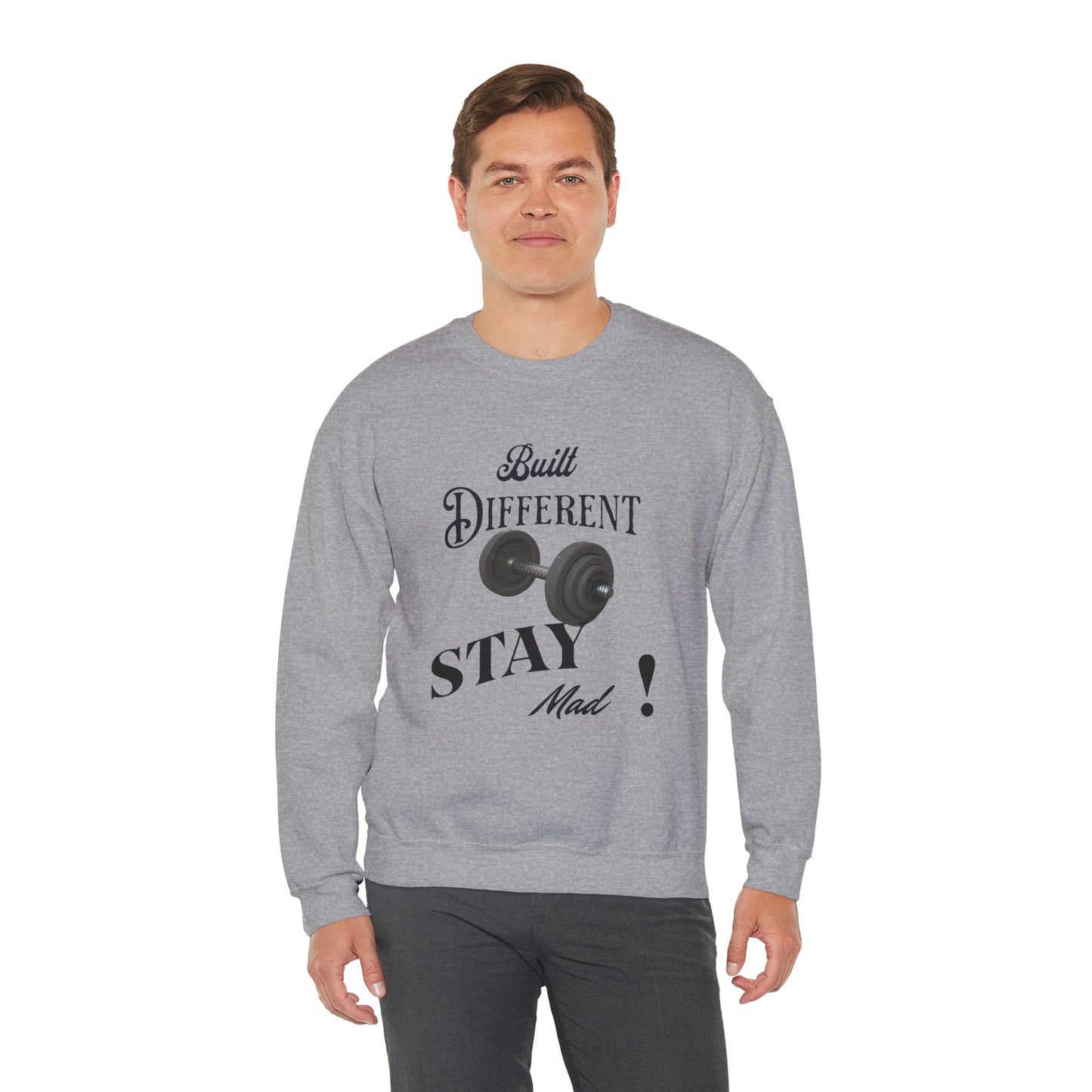 Built Different Crewneck Sweatshirt - Perfect for Fitness Enthusiasts, Gym Wear, Casual Style, Gift for Him/Her, Motivation Apparel
