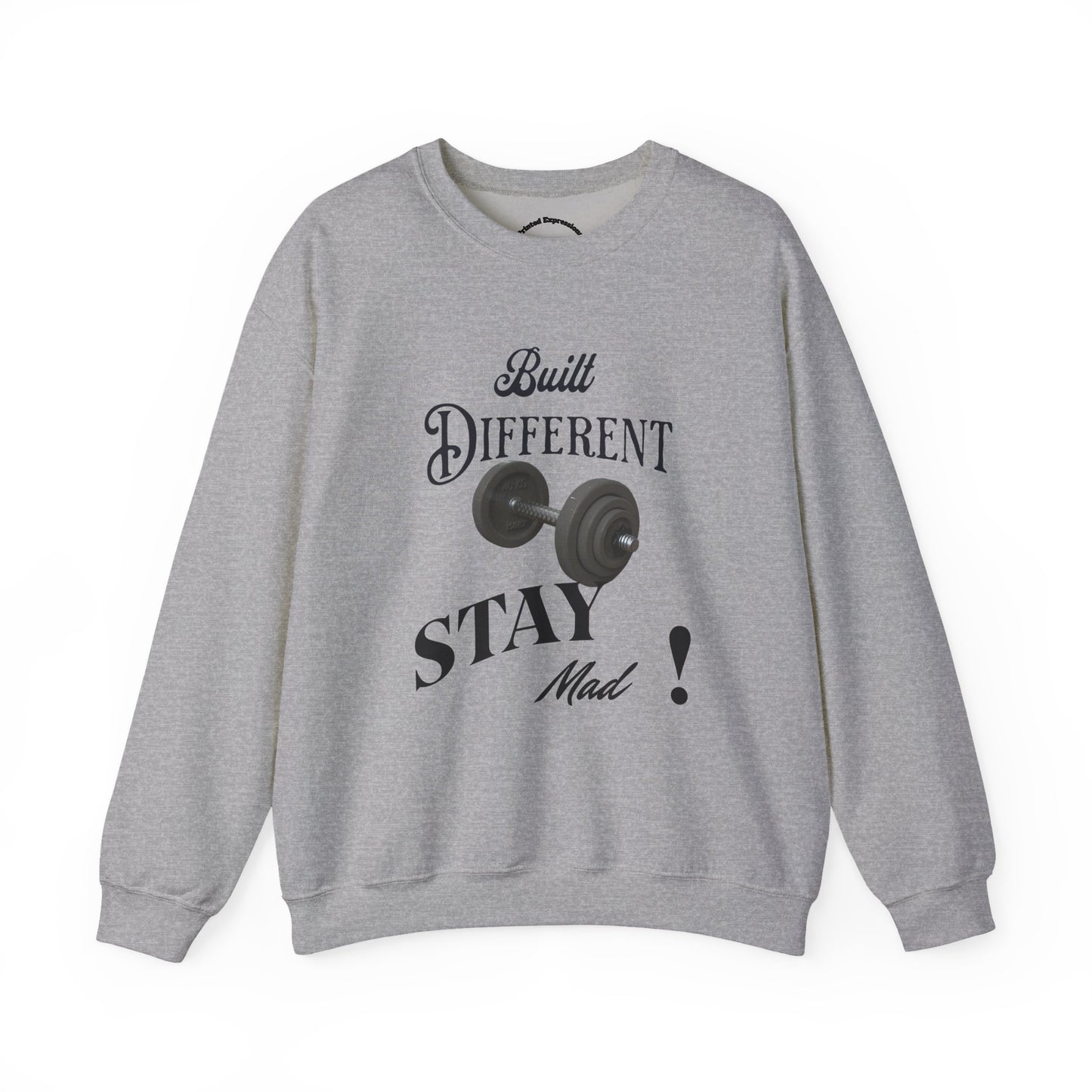 Built Different Crewneck Sweatshirt - Perfect for Fitness Enthusiasts, Gym Wear, Casual Style, Gift for Him/Her, Motivation Apparel