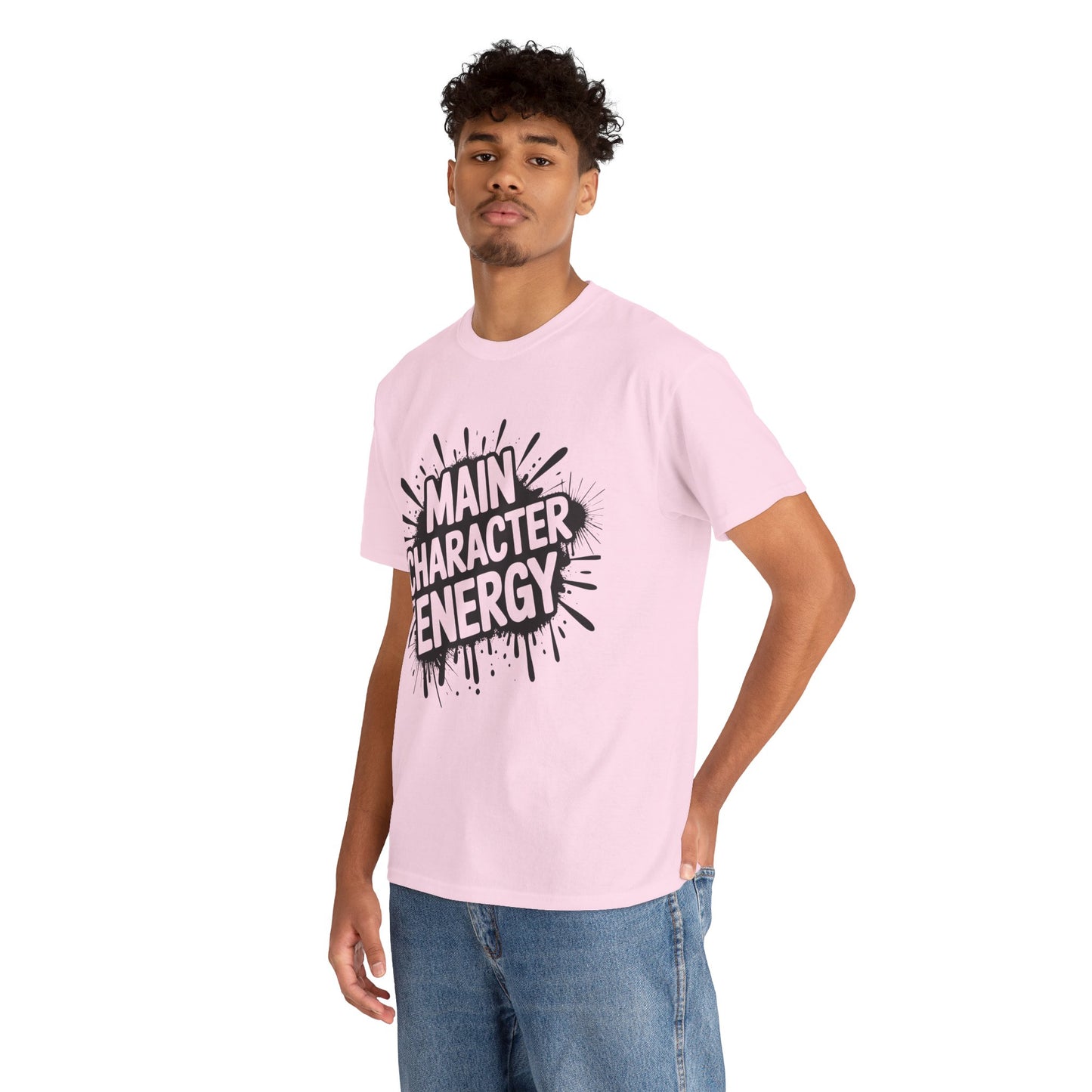 Main Character Energy Unisex Cotton Crew Tee, Trendy T-Shirt for Everyday Wear, Gift for Friends, Self-Care Celebrations, Unique Graphic Tee