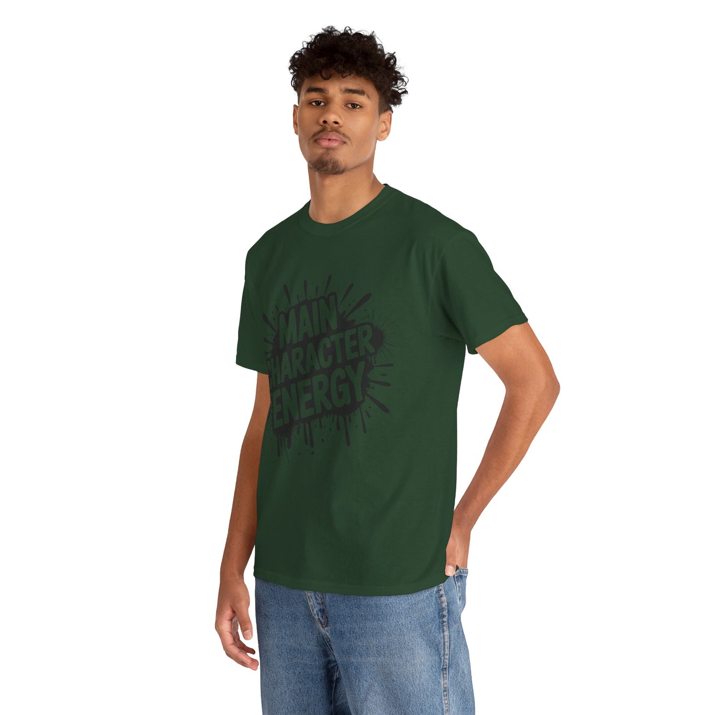 Main Character Energy Unisex Cotton Crew Tee, Trendy T-Shirt for Everyday Wear, Gift for Friends, Self-Care Celebrations, Unique Graphic Tee