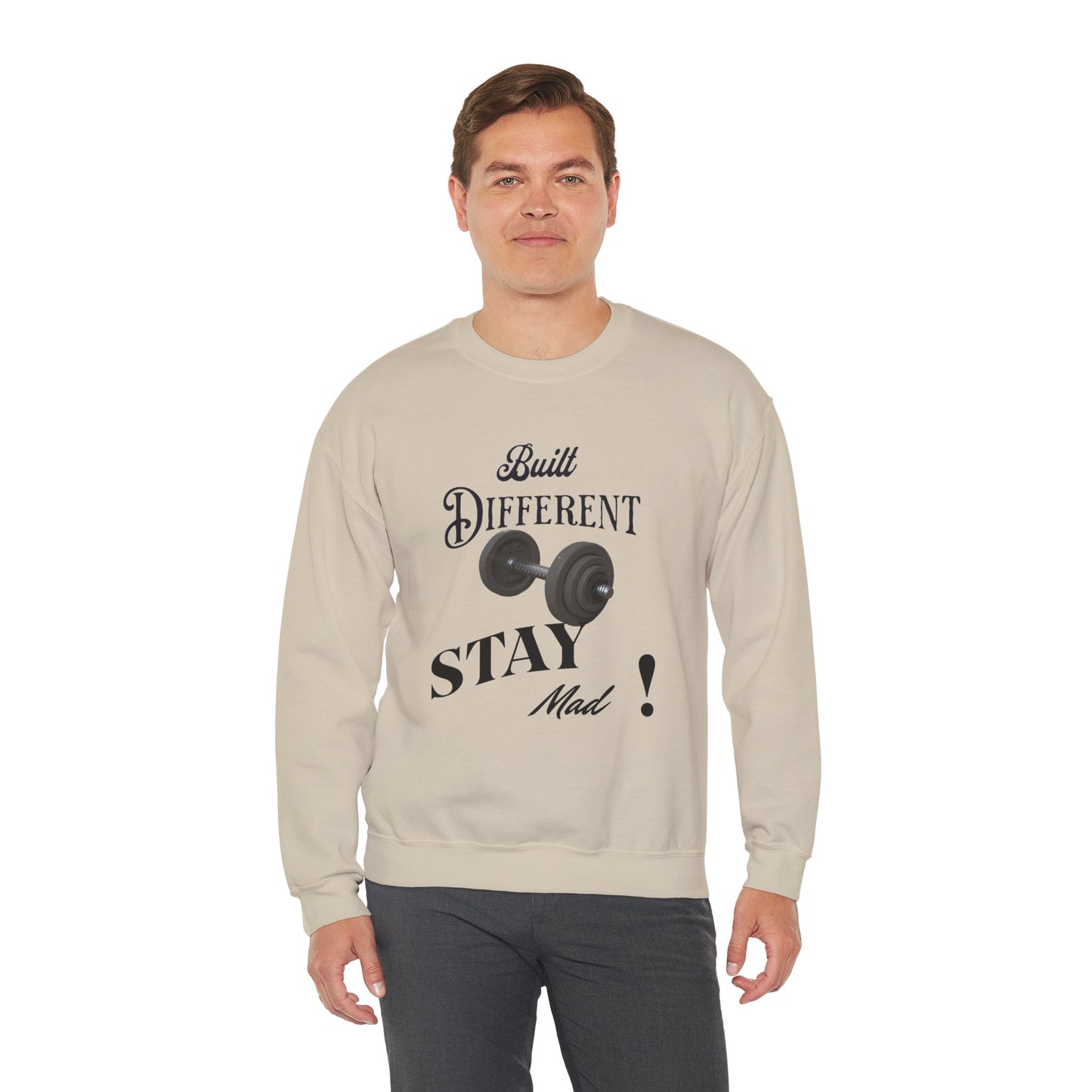 Built Different Crewneck Sweatshirt - Perfect for Fitness Enthusiasts, Gym Wear, Casual Style, Gift for Him/Her, Motivation Apparel