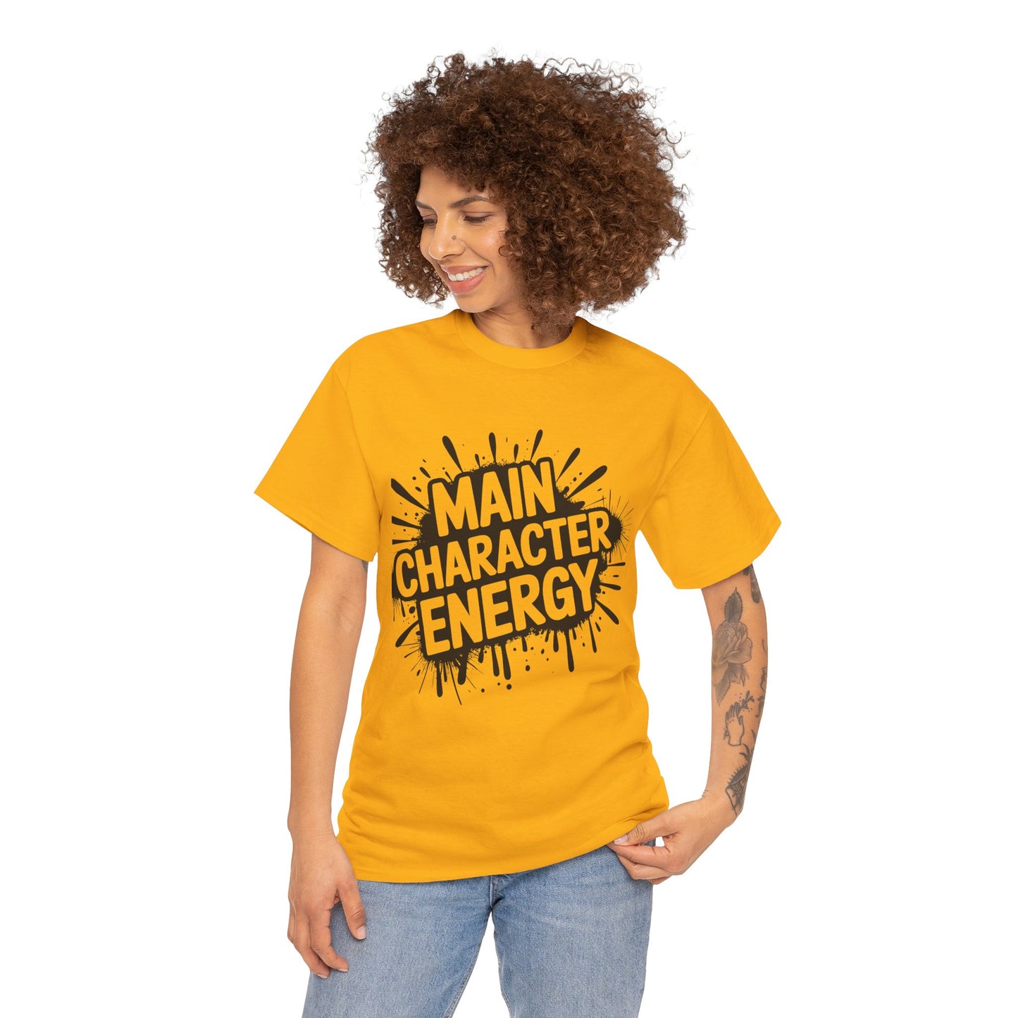 Main Character Energy Unisex Cotton Crew Tee, Trendy T-Shirt for Everyday Wear, Gift for Friends, Self-Care Celebrations, Unique Graphic Tee