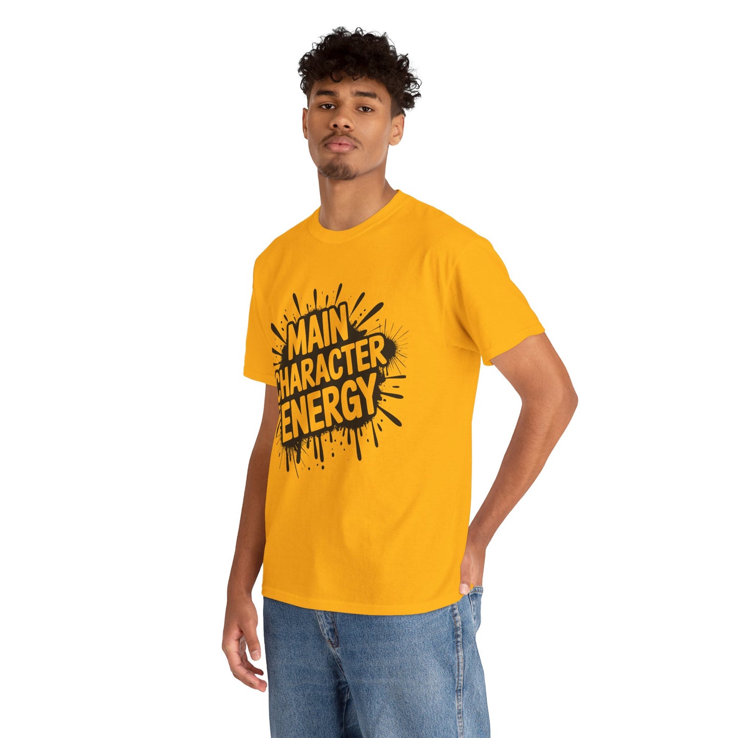 Main Character Energy Unisex Cotton Crew Tee, Trendy T-Shirt for Everyday Wear, Gift for Friends, Self-Care Celebrations, Unique Graphic Tee