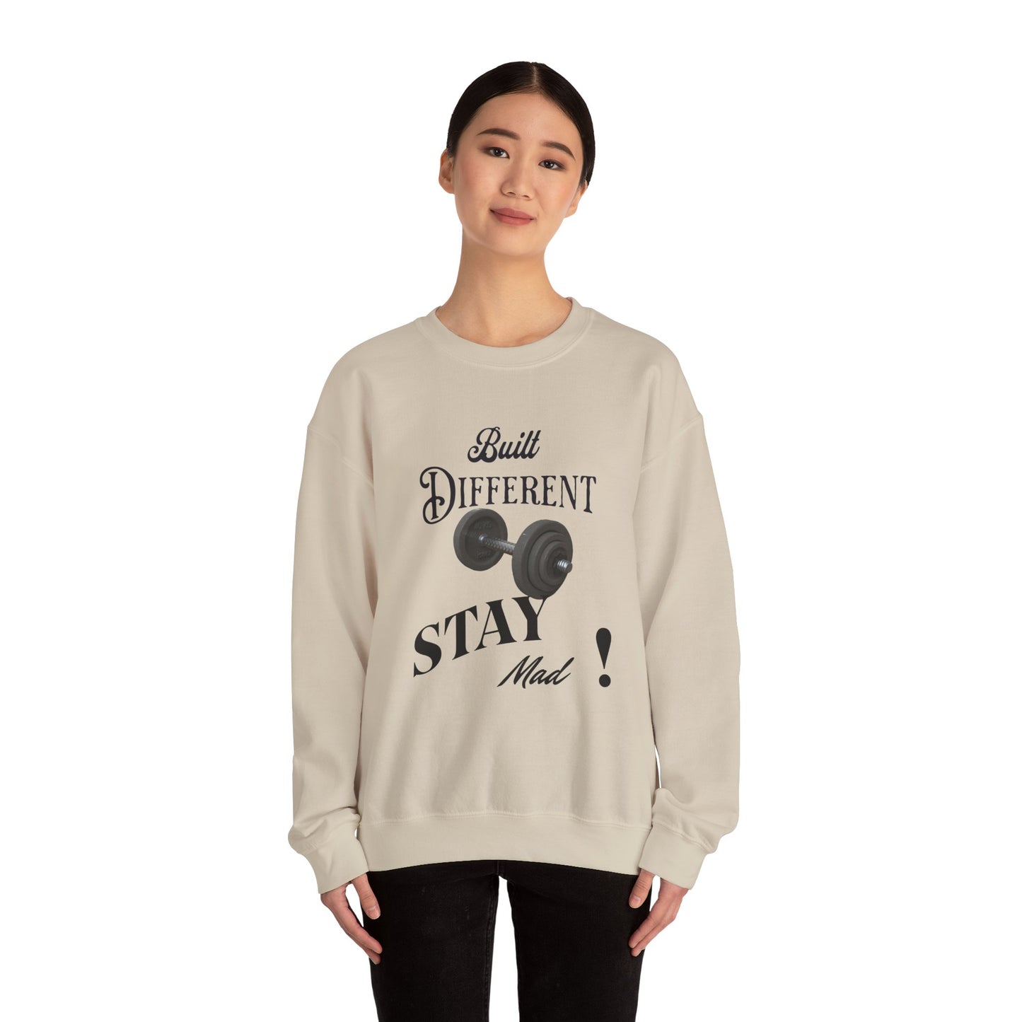 Built Different Crewneck Sweatshirt - Perfect for Fitness Enthusiasts, Gym Wear, Casual Style, Gift for Him/Her, Motivation Apparel