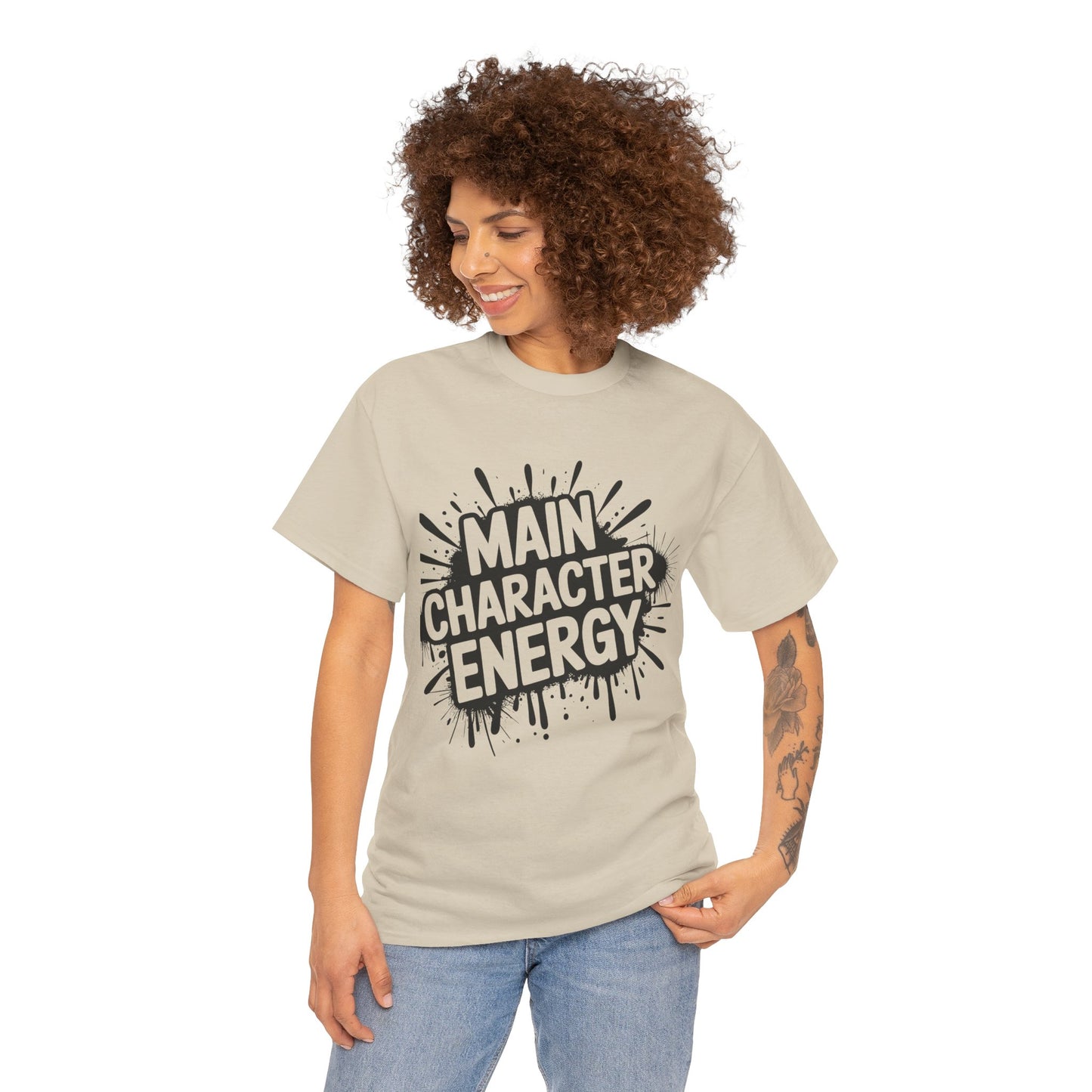 Main Character Energy Unisex Cotton Crew Tee, Trendy T-Shirt for Everyday Wear, Gift for Friends, Self-Care Celebrations, Unique Graphic Tee