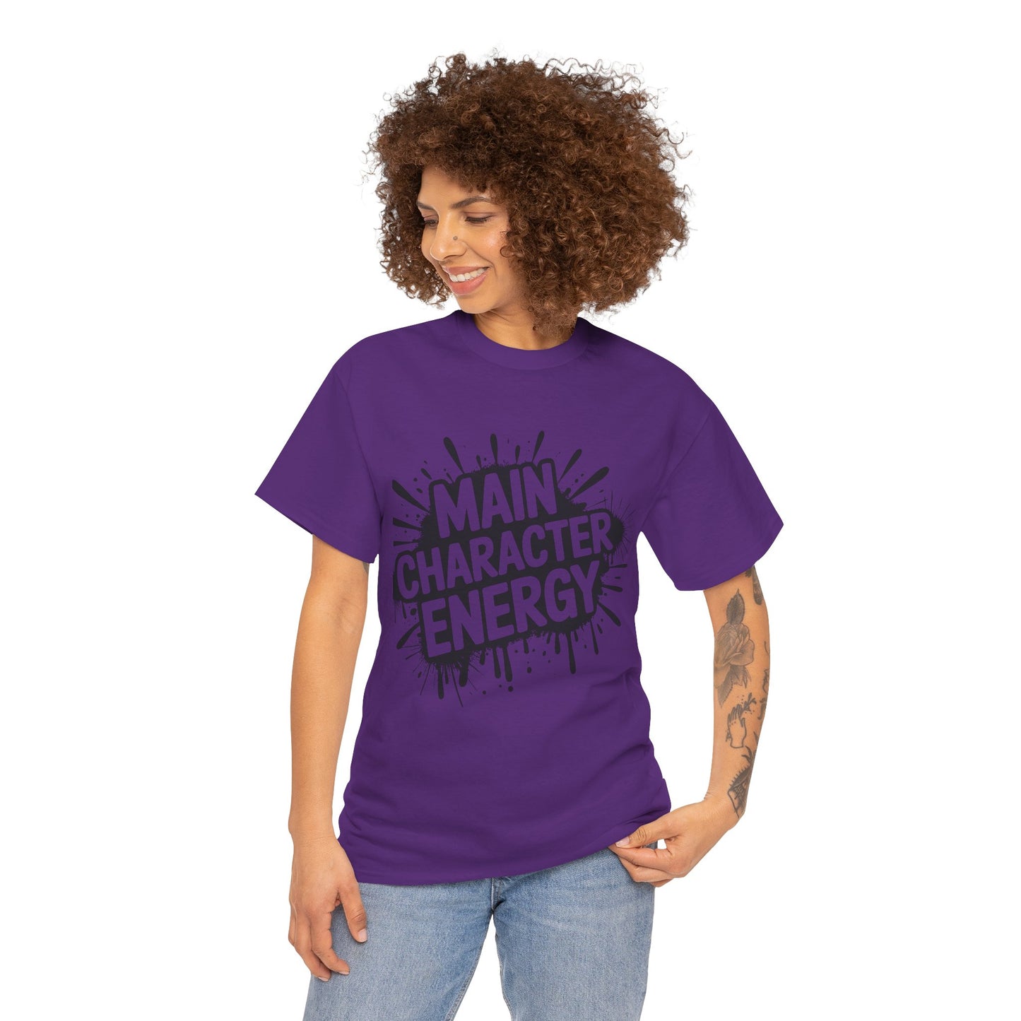 Main Character Energy Unisex Cotton Crew Tee, Trendy T-Shirt for Everyday Wear, Gift for Friends, Self-Care Celebrations, Unique Graphic Tee