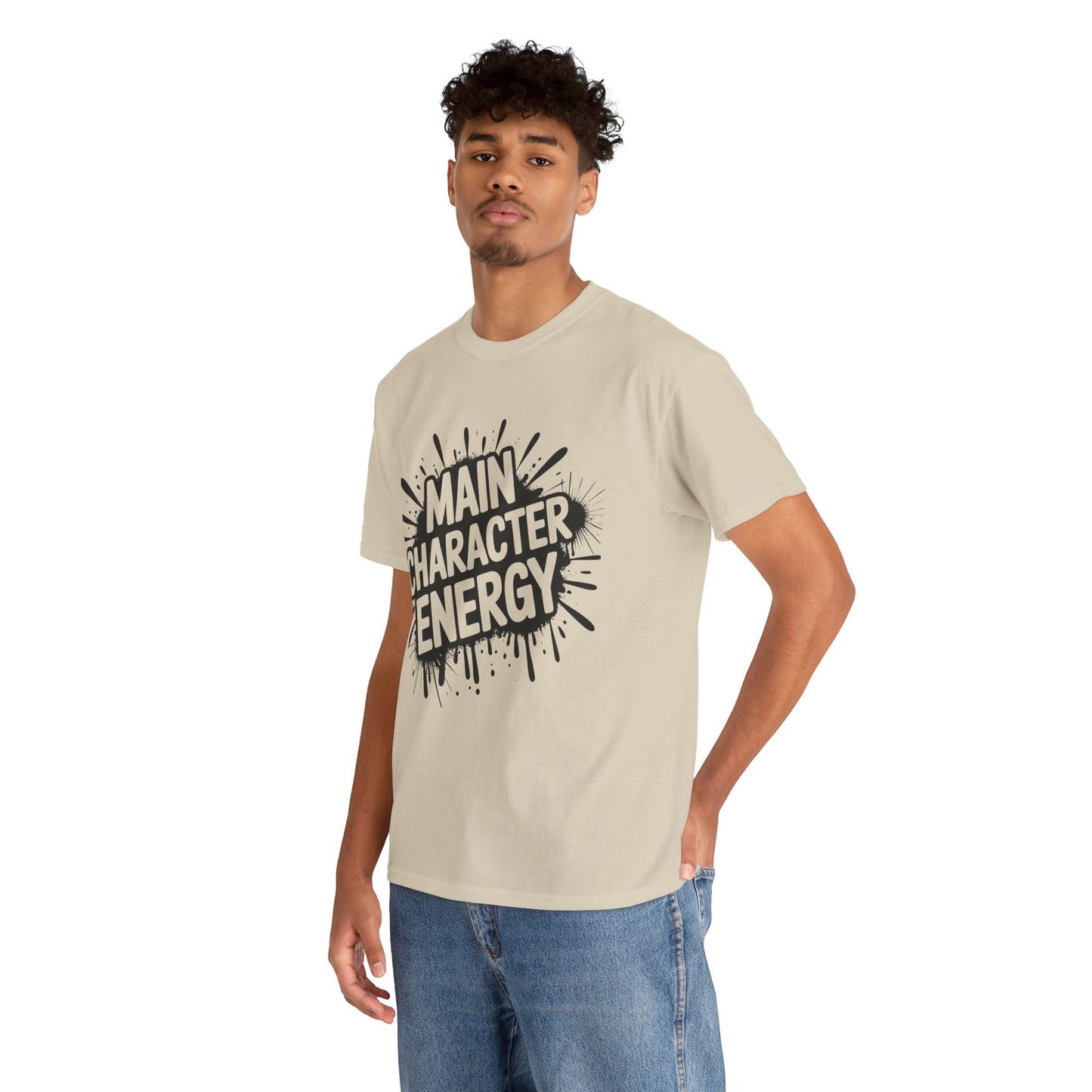 Main Character Energy Unisex Cotton Crew Tee, Trendy T-Shirt for Everyday Wear, Gift for Friends, Self-Care Celebrations, Unique Graphic Tee