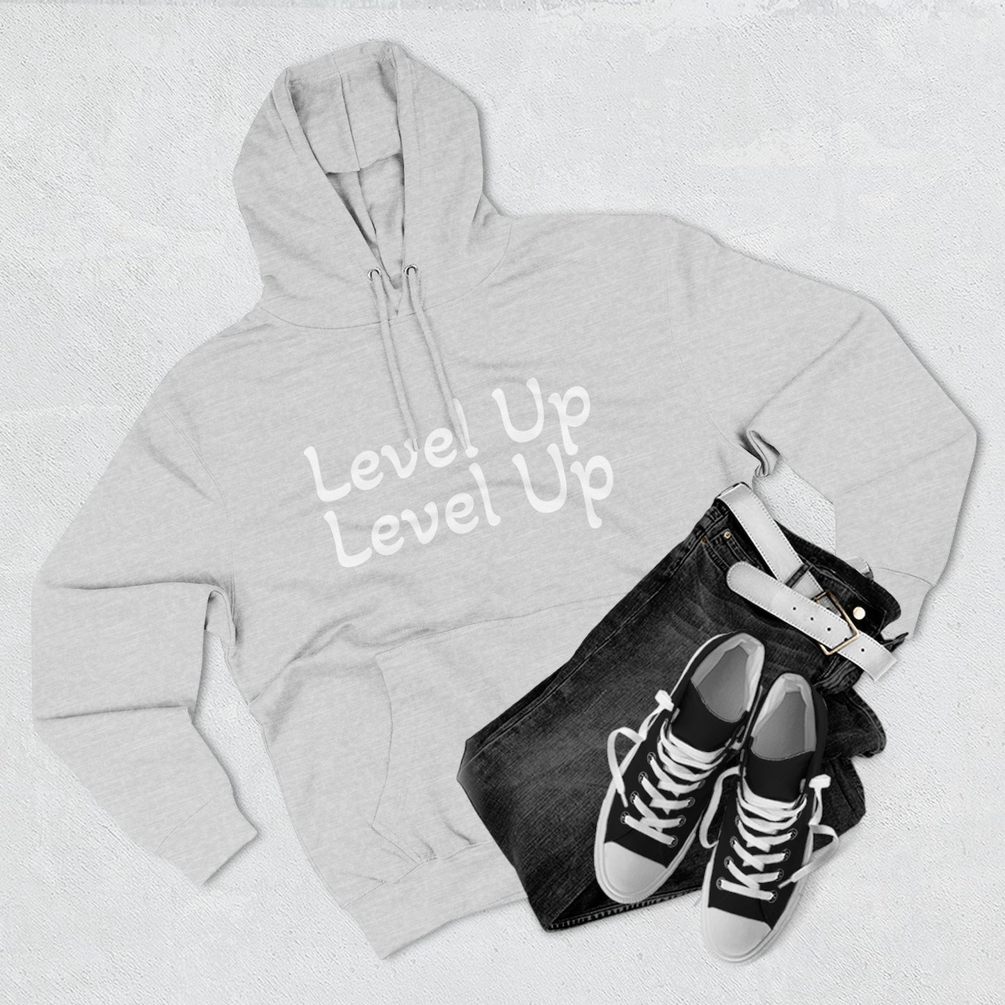 Level Up Fleece Hoodie, Cozy Graphic Sweatshirt, Gift for Dreamers, Casual Chic Hoodie, Unique Winter Apparel, Birthday Present