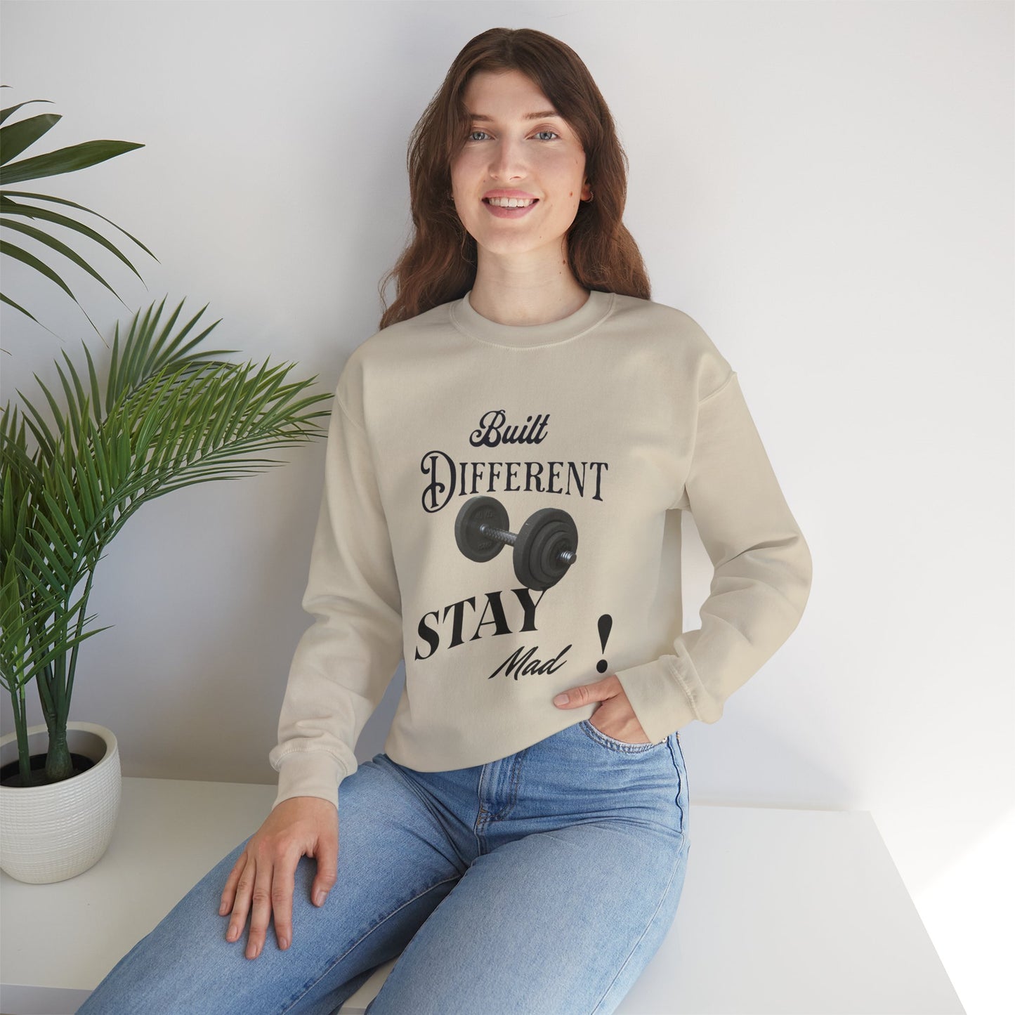 Built Different Crewneck Sweatshirt - Perfect for Fitness Enthusiasts, Gym Wear, Casual Style, Gift for Him/Her, Motivation Apparel
