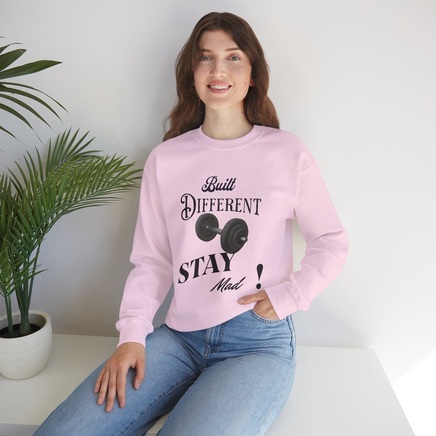 Built Different Crewneck Sweatshirt - Perfect for Fitness Enthusiasts, Gym Wear, Casual Style, Gift for Him/Her, Motivation Apparel