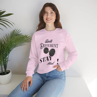 Built Different Crewneck Sweatshirt - Perfect for Fitness Enthusiasts, Gym Wear, Casual Style, Gift for Him/Her, Motivation Apparel