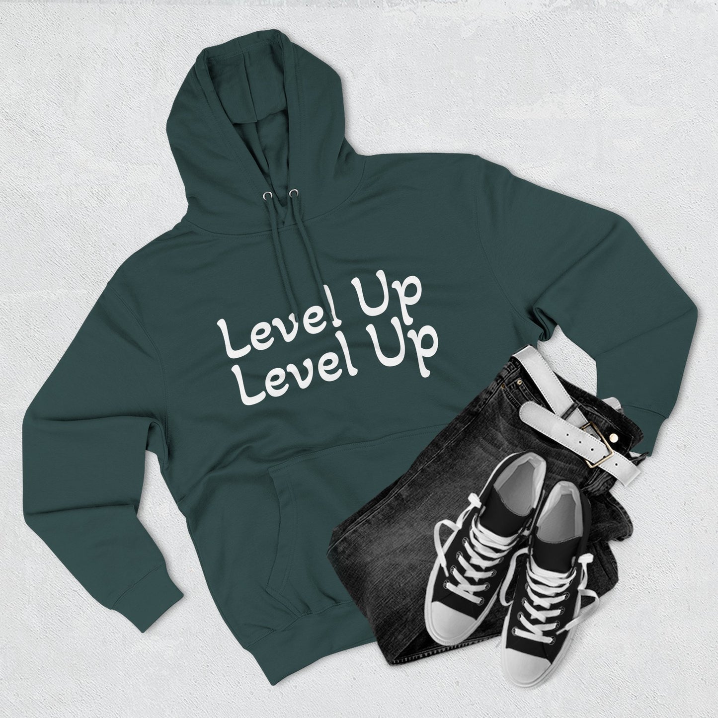 Level Up Fleece Hoodie, Cozy Graphic Sweatshirt, Gift for Dreamers, Casual Chic Hoodie, Unique Winter Apparel, Birthday Present