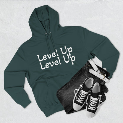 Level Up Fleece Hoodie, Cozy Graphic Sweatshirt, Gift for Dreamers, Casual Chic Hoodie, Unique Winter Apparel, Birthday Present