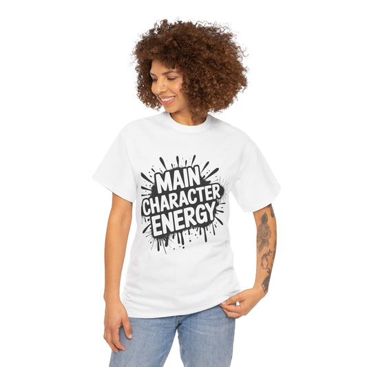 Main Character Energy Unisex Cotton Crew Tee, Trendy T-Shirt for Everyday Wear, Gift for Friends, Self-Care Celebrations, Unique Graphic Tee