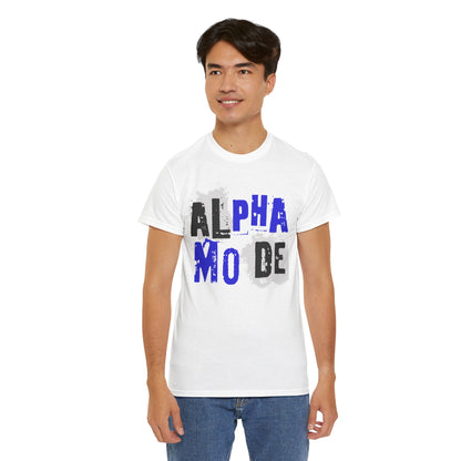 Alpha Mode Unisex Heavy Cotton Tee, Casual Streetwear Shirt, Perfect for Alpha Male Gifts, Trendy Graphic Tee, Everyday Comfort Wear