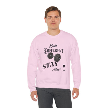 Built Different Crewneck Sweatshirt - Perfect for Fitness Enthusiasts, Gym Wear, Casual Style, Gift for Him/Her, Motivation Apparel