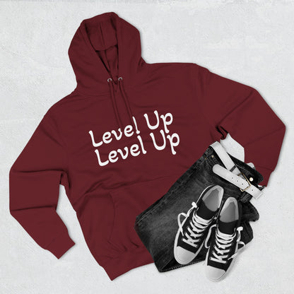 Level Up Fleece Hoodie, Cozy Graphic Sweatshirt, Gift for Dreamers, Casual Chic Hoodie, Unique Winter Apparel, Birthday Present