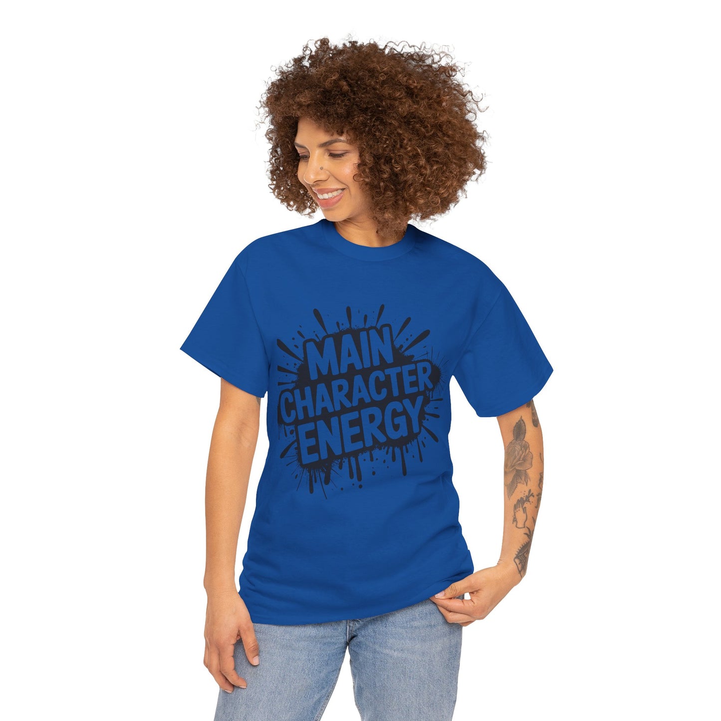 Main Character Energy Unisex Cotton Crew Tee, Trendy T-Shirt for Everyday Wear, Gift for Friends, Self-Care Celebrations, Unique Graphic Tee