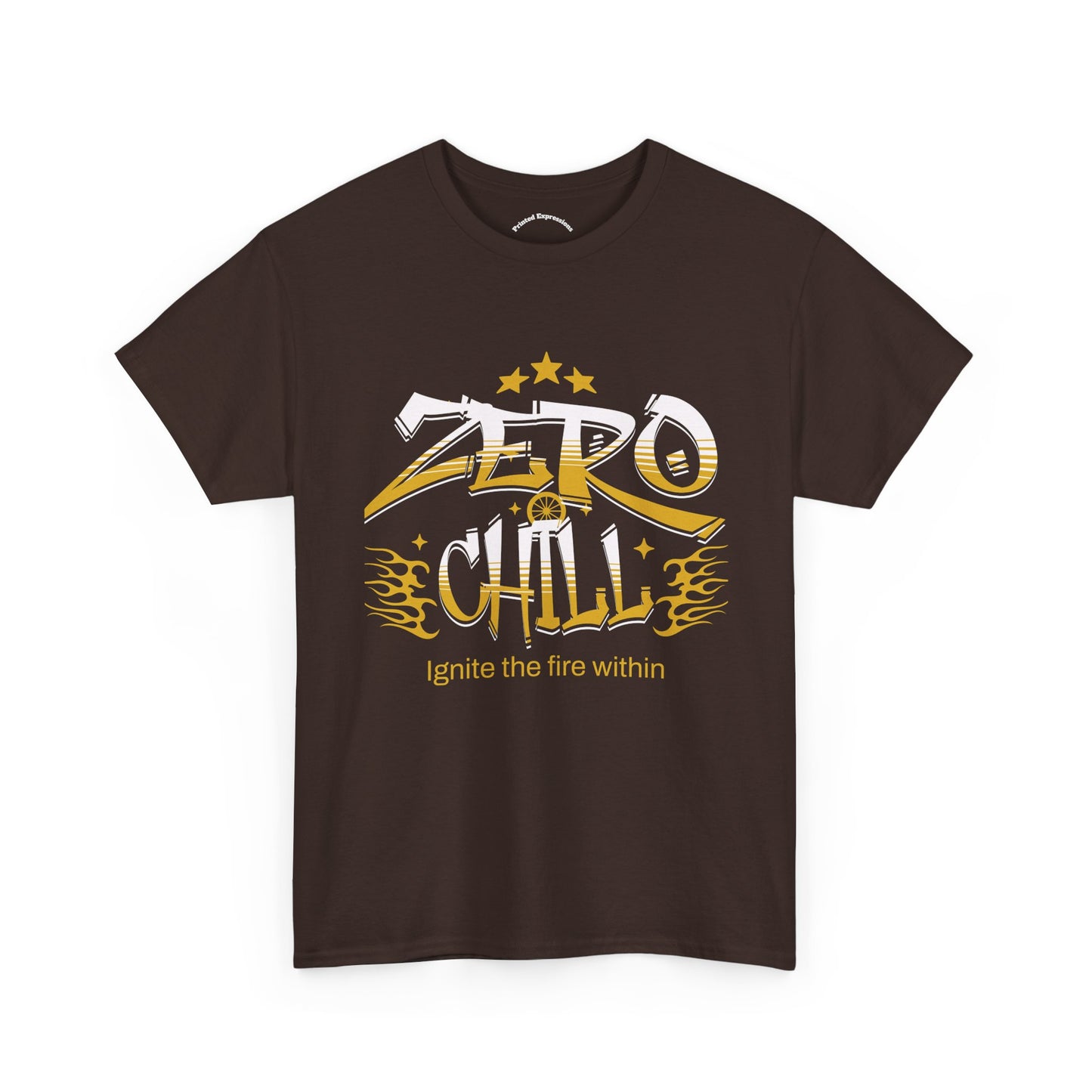 Unisex Heavy Cotton Tee | Zero Chill Graphic T-Shirt, Casual Wear, Streetwear, Gift for Him/Her, Ignite the Fire Within
