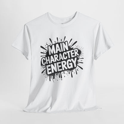 Main Character Energy Unisex Cotton Crew Tee, Trendy T-Shirt for Everyday Wear, Gift for Friends, Self-Care Celebrations, Unique Graphic Tee