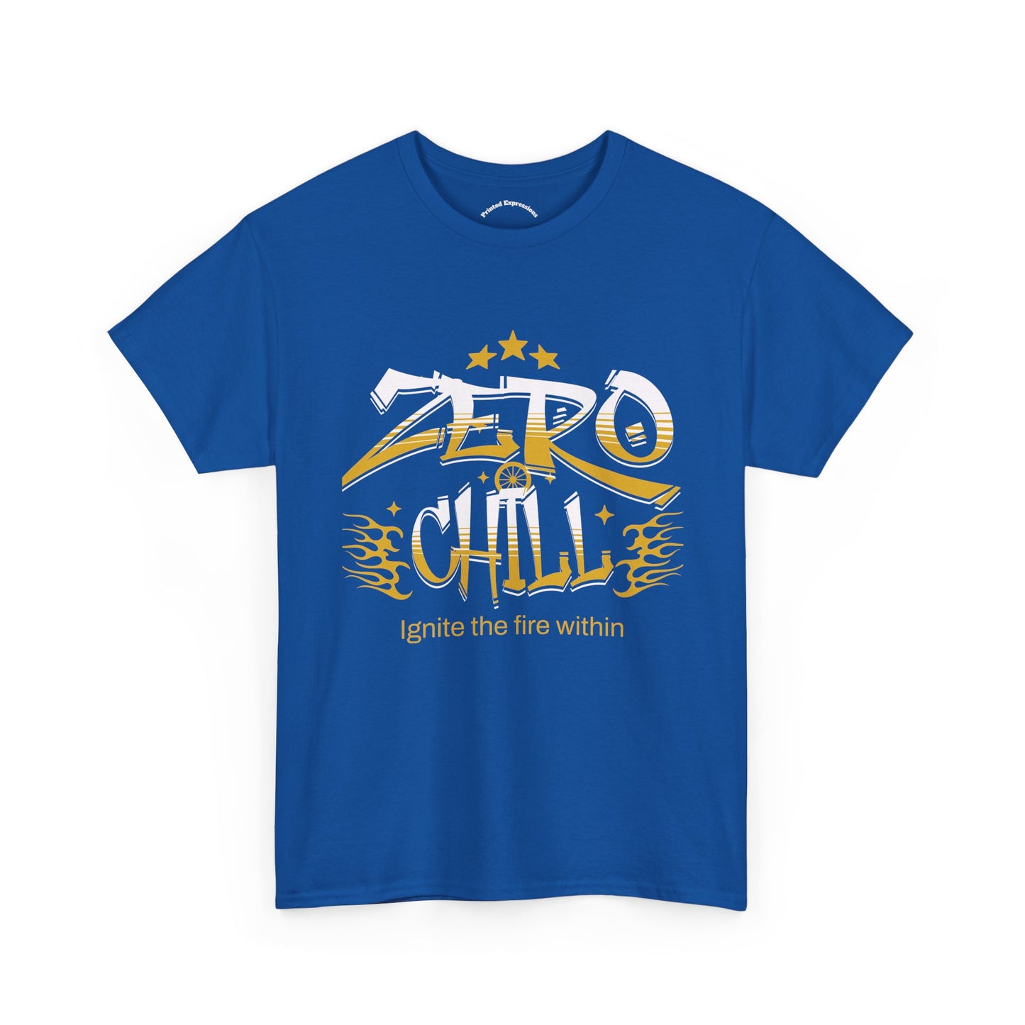Unisex Heavy Cotton Tee | Zero Chill Graphic T-Shirt, Casual Wear, Streetwear, Gift for Him/Her, Ignite the Fire Within