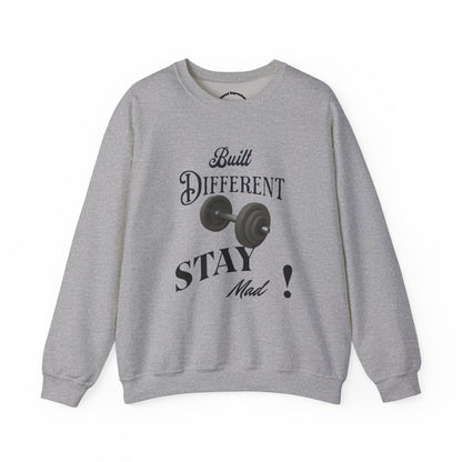 Built Different Crewneck Sweatshirt - Perfect for Fitness Enthusiasts, Gym Wear, Casual Style, Gift for Him/Her, Motivation Apparel