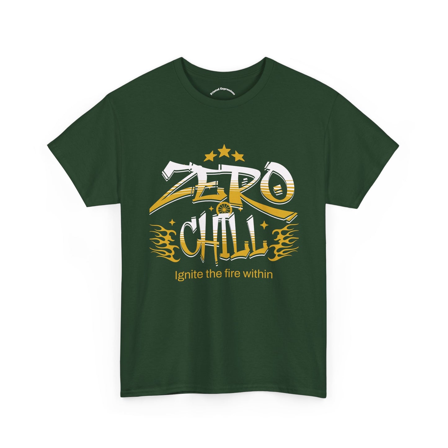 Unisex Heavy Cotton Tee | Zero Chill Graphic T-Shirt, Casual Wear, Streetwear, Gift for Him/Her, Ignite the Fire Within