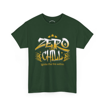 Unisex Heavy Cotton Tee | Zero Chill Graphic T-Shirt, Casual Wear, Streetwear, Gift for Him/Her, Ignite the Fire Within