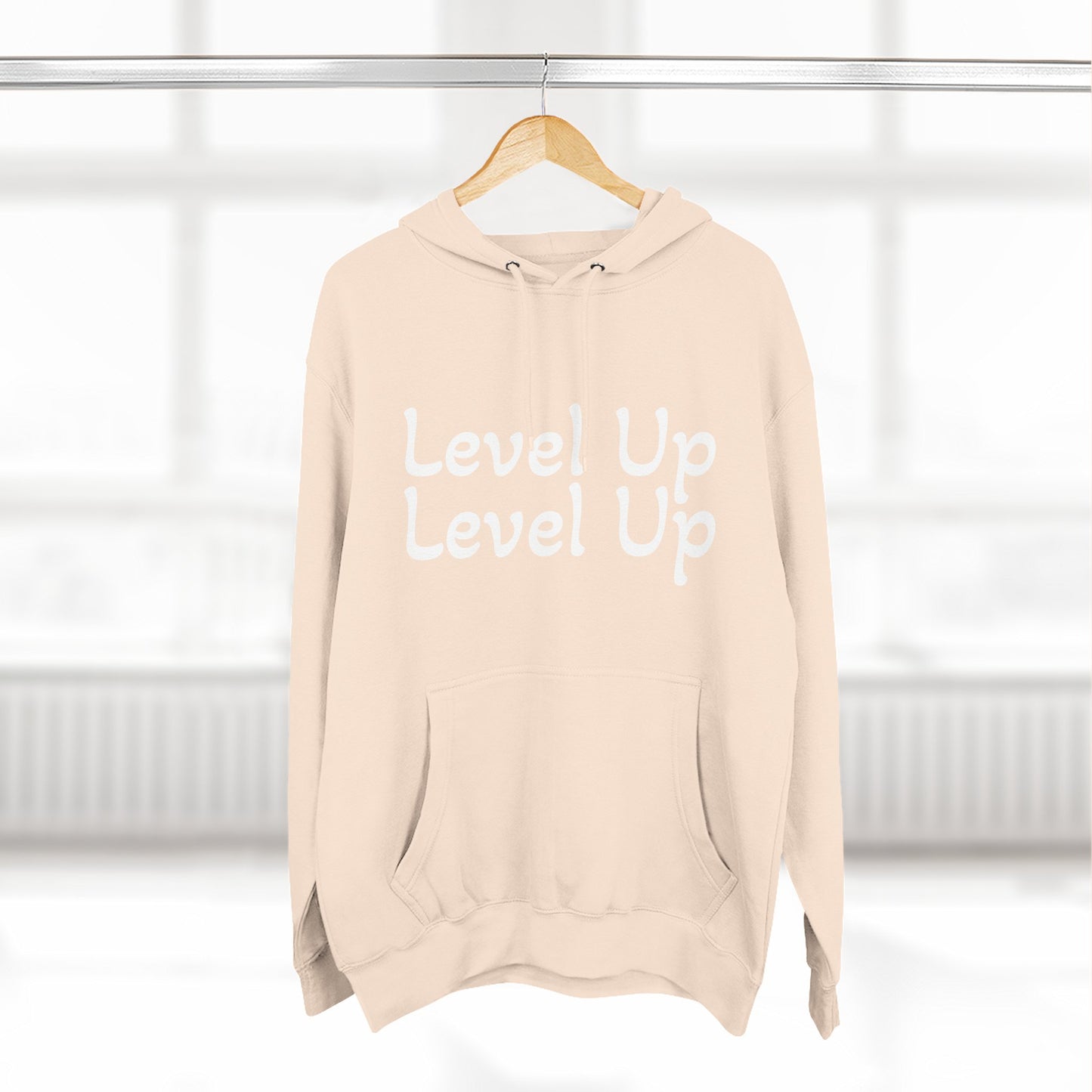 Level Up Fleece Hoodie, Cozy Graphic Sweatshirt, Gift for Dreamers, Casual Chic Hoodie, Unique Winter Apparel, Birthday Present