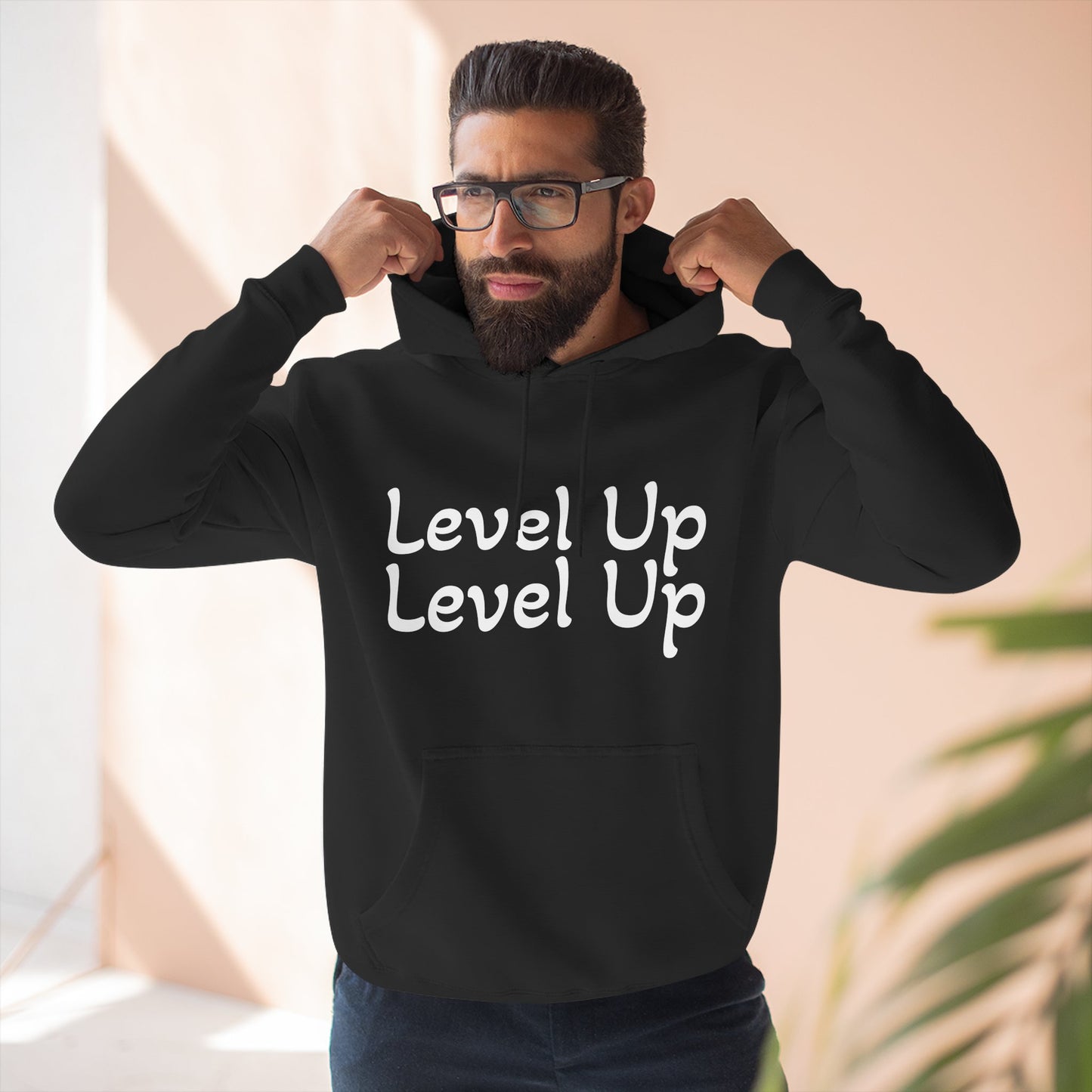 Level Up Fleece Hoodie, Cozy Graphic Sweatshirt, Gift for Dreamers, Casual Chic Hoodie, Unique Winter Apparel, Birthday Present