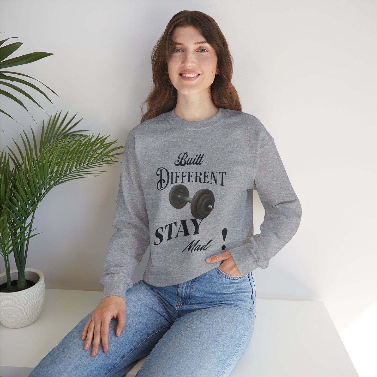 Built Different Crewneck Sweatshirt - Perfect for Fitness Enthusiasts, Gym Wear, Casual Style, Gift for Him/Her, Motivation Apparel