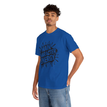 Main Character Energy Unisex Cotton Crew Tee, Trendy T-Shirt for Everyday Wear, Gift for Friends, Self-Care Celebrations, Unique Graphic Tee