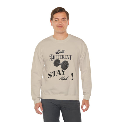 Built Different Crewneck Sweatshirt - Perfect for Fitness Enthusiasts, Gym Wear, Casual Style, Gift for Him/Her, Motivation Apparel