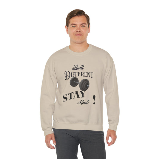 Built Different Crewneck Sweatshirt - Perfect for Fitness Enthusiasts, Gym Wear, Casual Style, Gift for Him/Her, Motivation Apparel