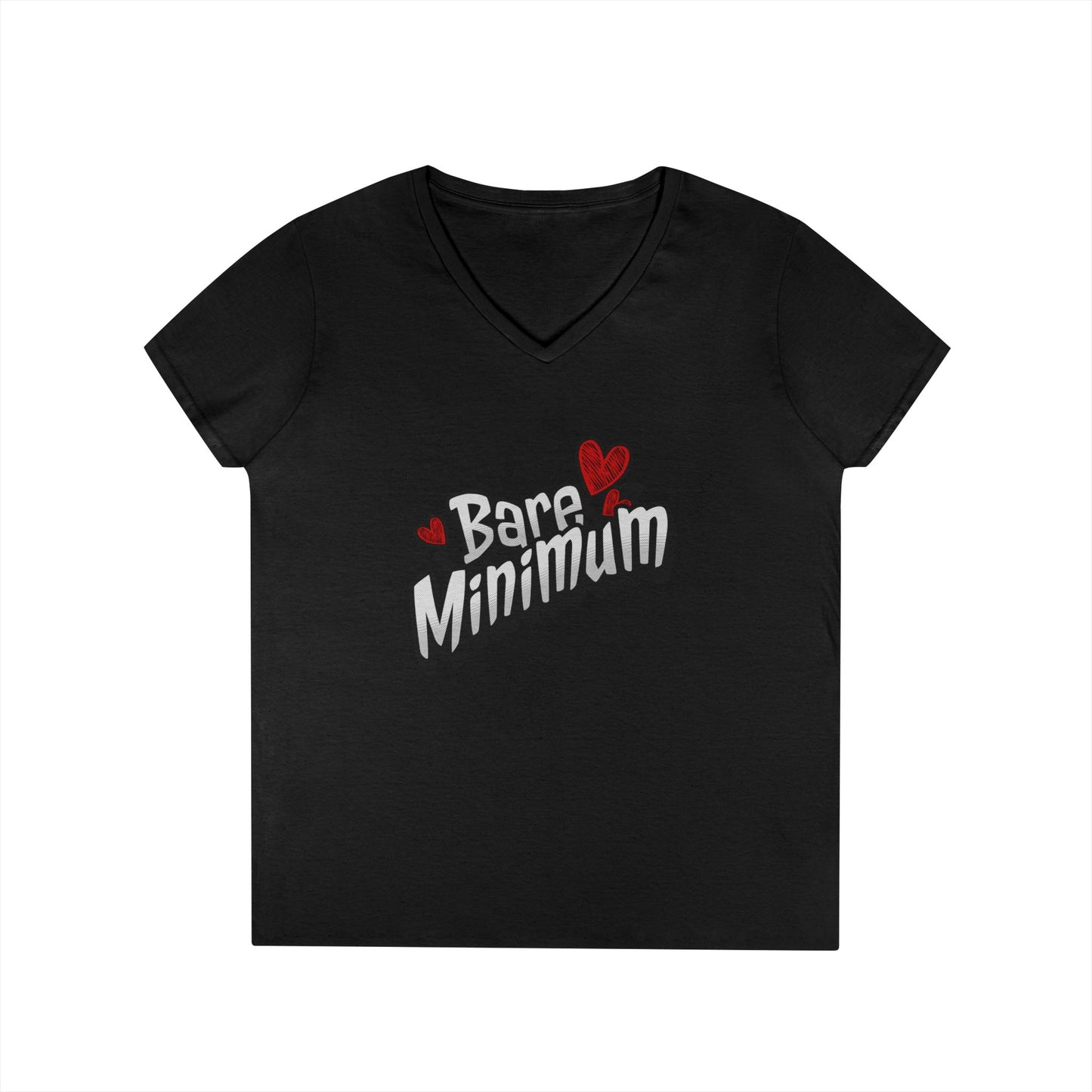 Cute ‘Bare Minimum’ Ladies' V-Neck T-Shirt, Gift for Her, Casual Wear, Funny Quote Tee, Spring Fashion, Everyday Comfort