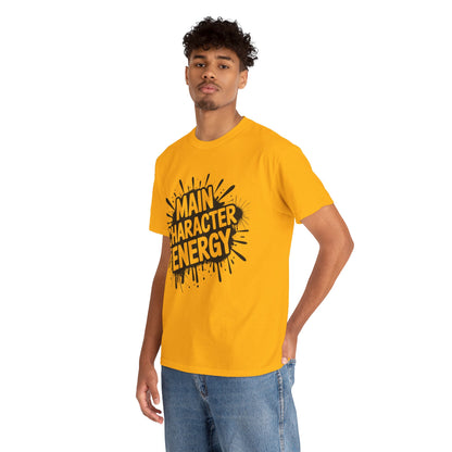 Main Character Energy Unisex Cotton Crew Tee, Trendy T-Shirt for Everyday Wear, Gift for Friends, Self-Care Celebrations, Unique Graphic Tee