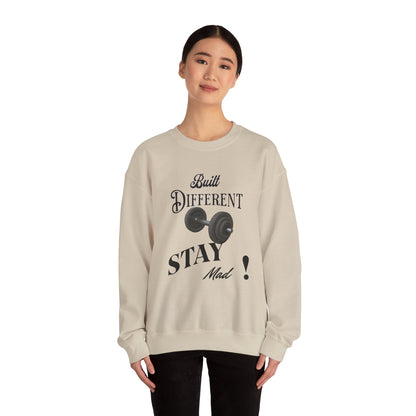Built Different Crewneck Sweatshirt - Perfect for Fitness Enthusiasts, Gym Wear, Casual Style, Gift for Him/Her, Motivation Apparel